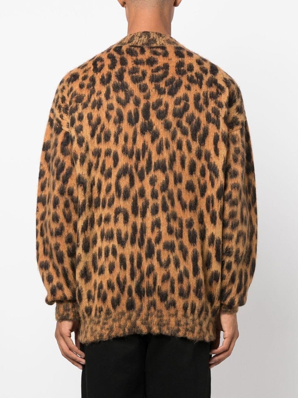 leopard-print knitted cardigan - 4