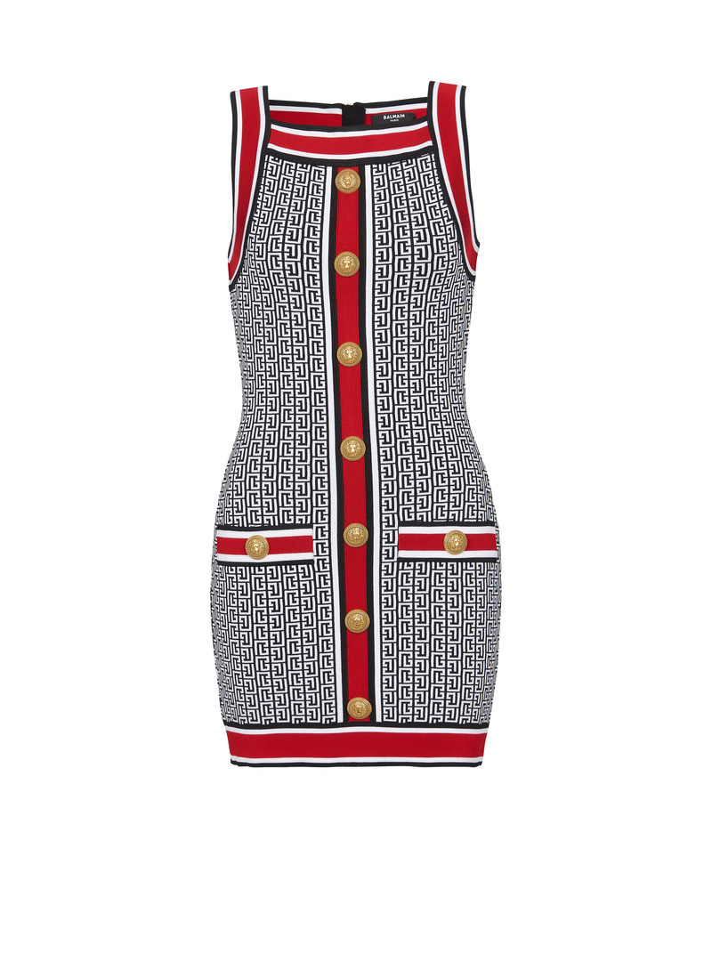 Short monogrammed knit dress 1