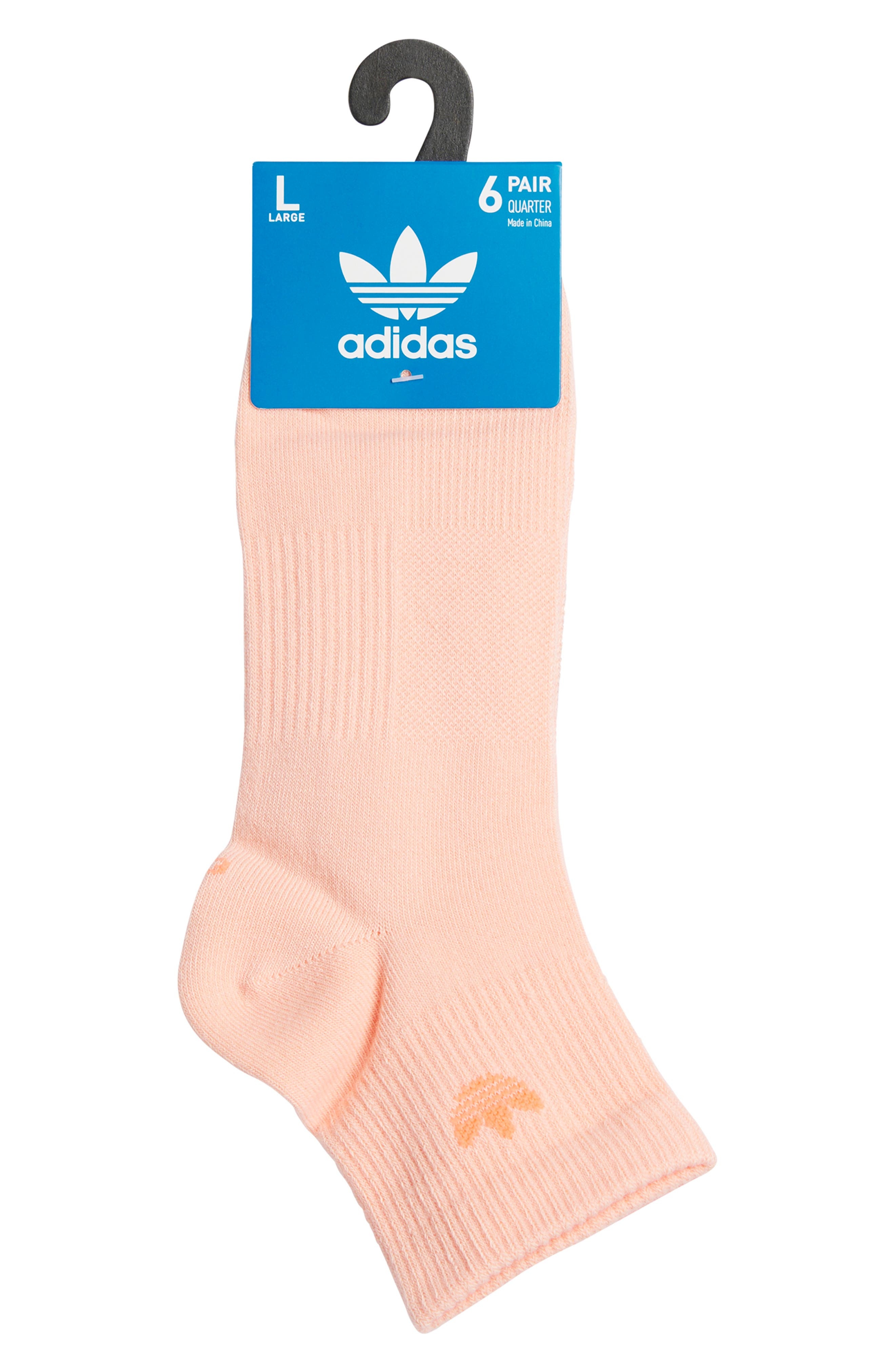 adidas Superlite 6-Pack Quarter Crew Socks in Glow Pink/Night Indigo/blue at Nordstrom - 2