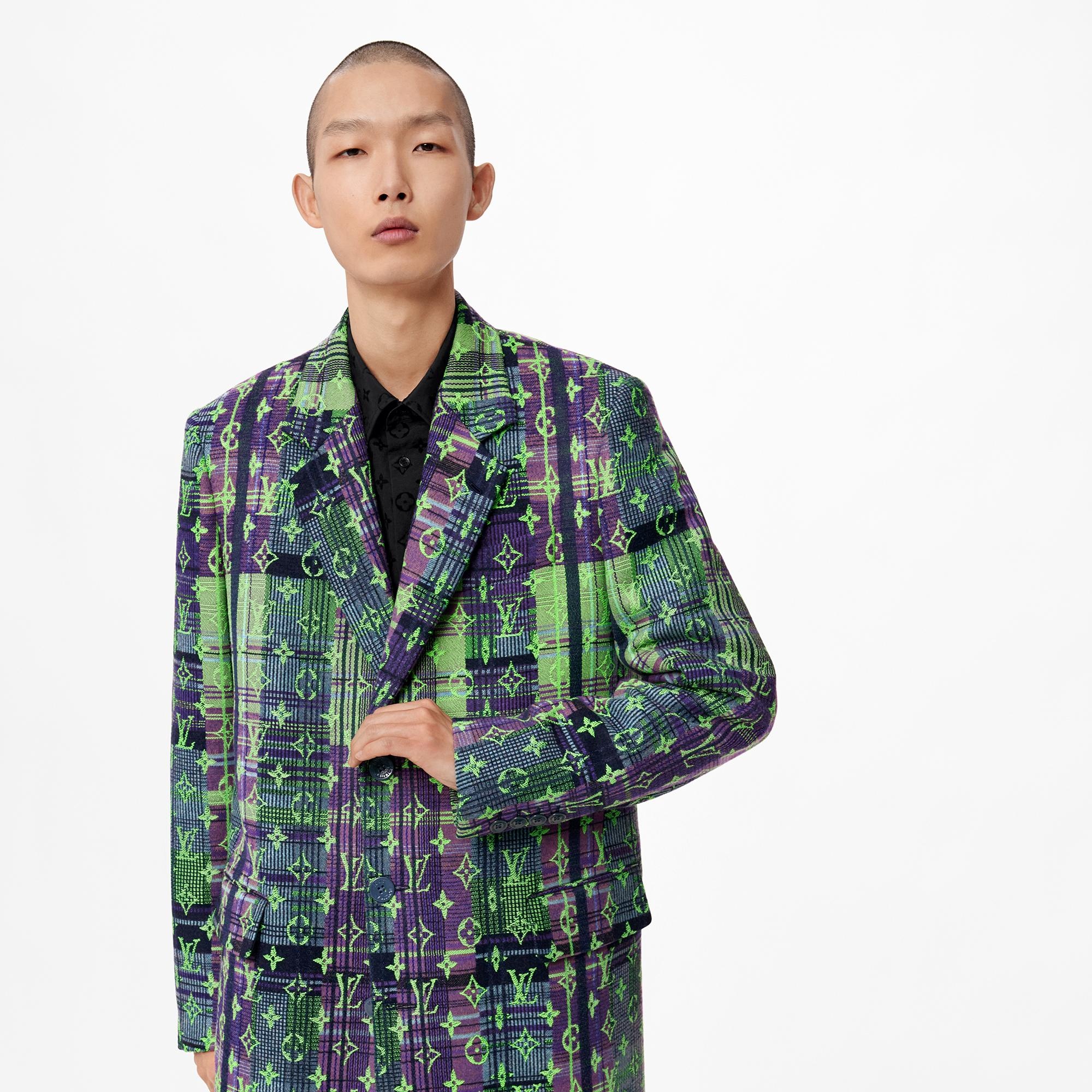 Monogram Neon Check Coat - 3