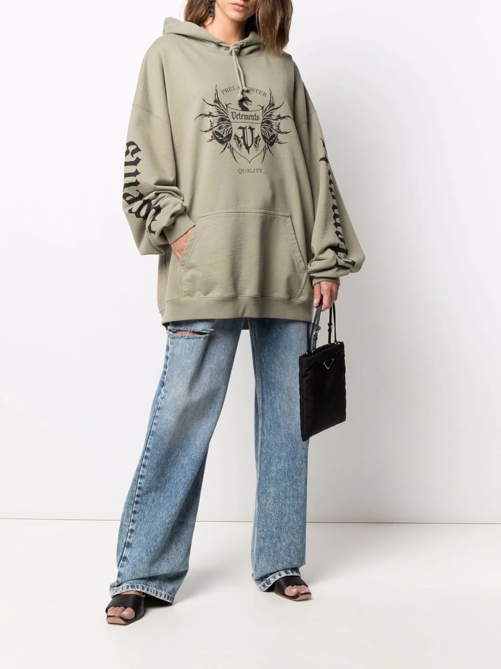 logo-print oversized hoodie - 3