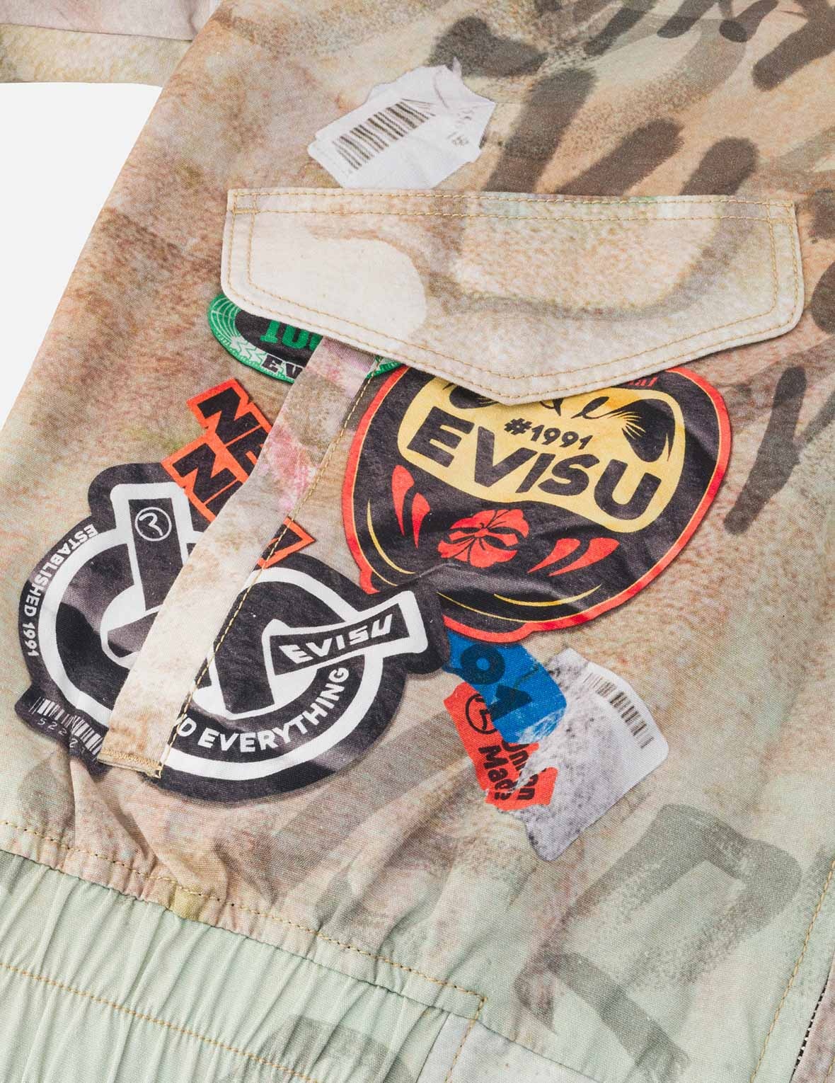 Graffiti Allover Print Boxy Zip Up Jacket - 7