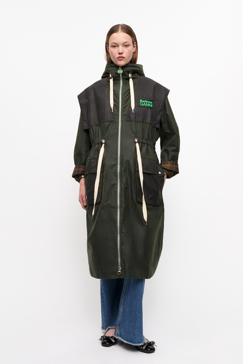 GANNI GANNI X BARBOUR WAXED PARKA JACKET outlook