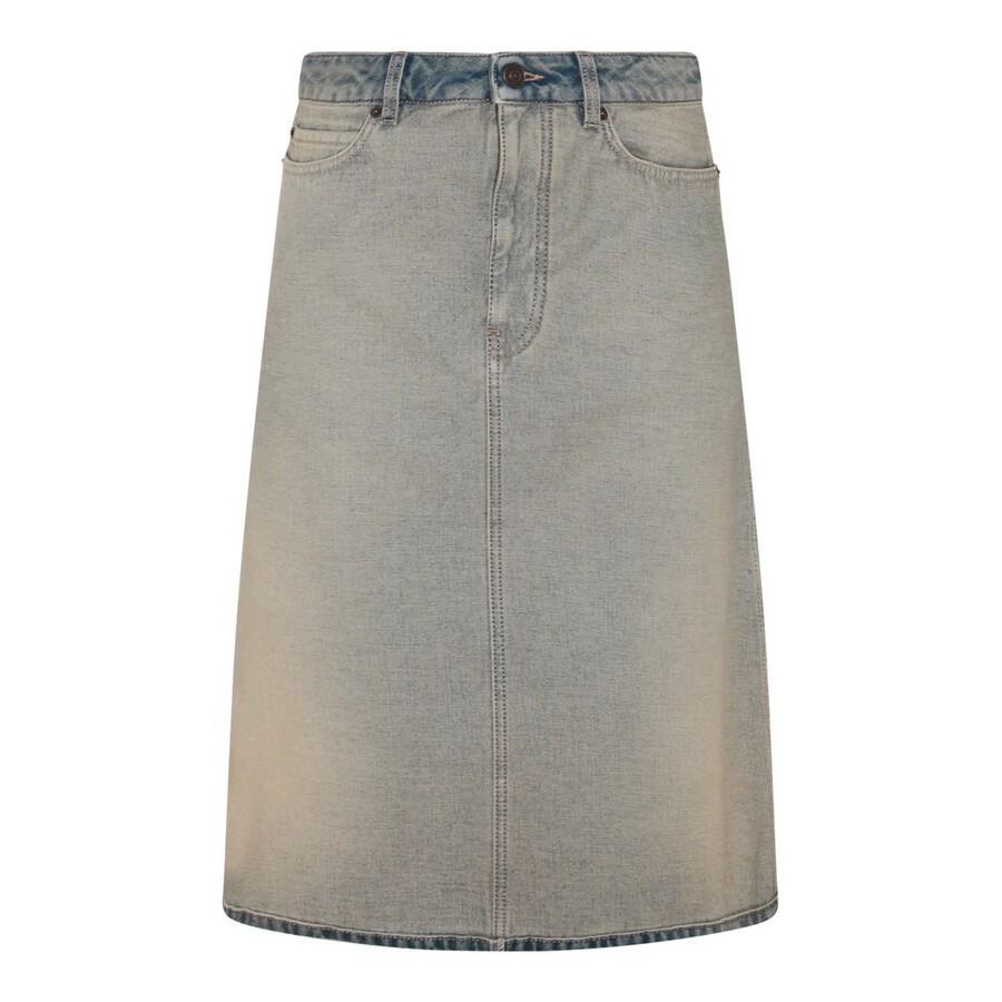 Balenciaga Ladies Inside Out Denim Short Skirt - 4