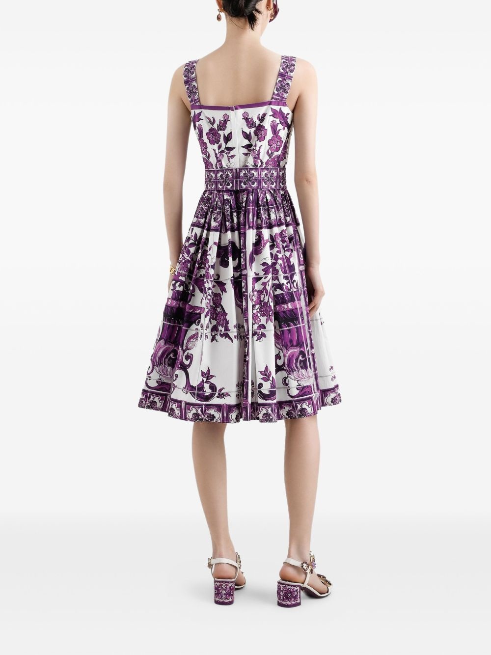 Maiolica-print midi dress - 3
