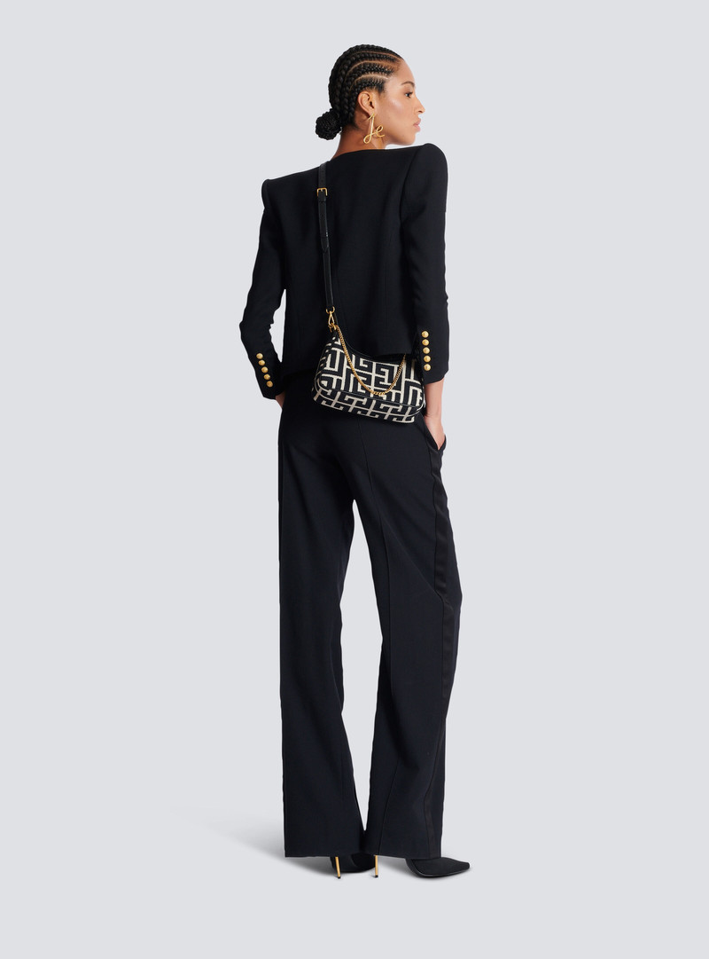 Balmain B-Army Shoulder bag in monogram jacquard outlook