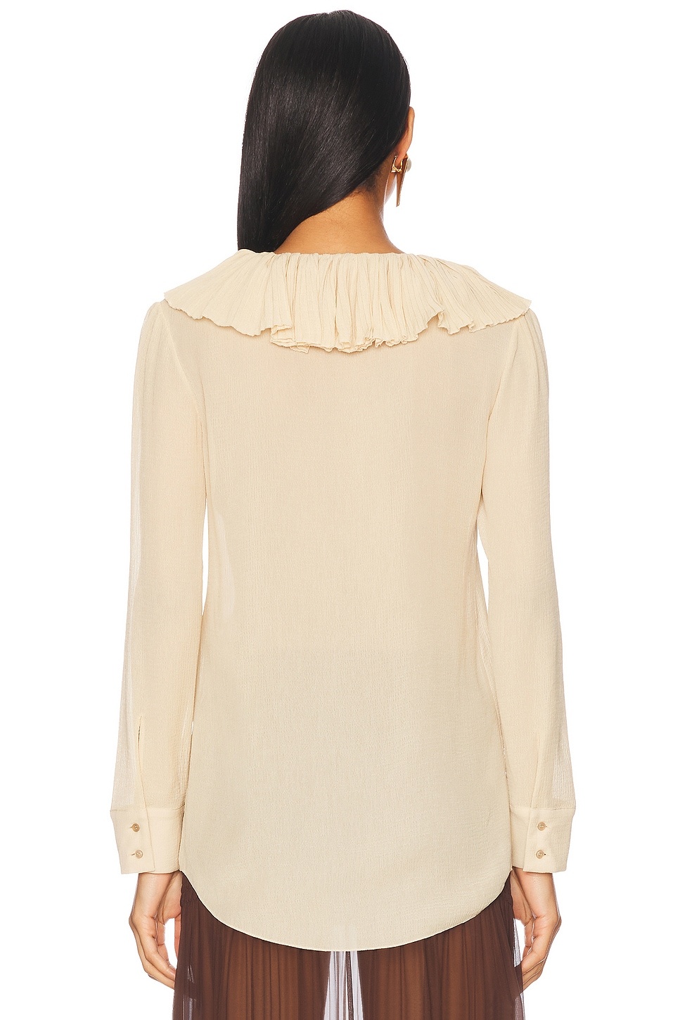 Long Sleeve Ruffle Blouse - 3
