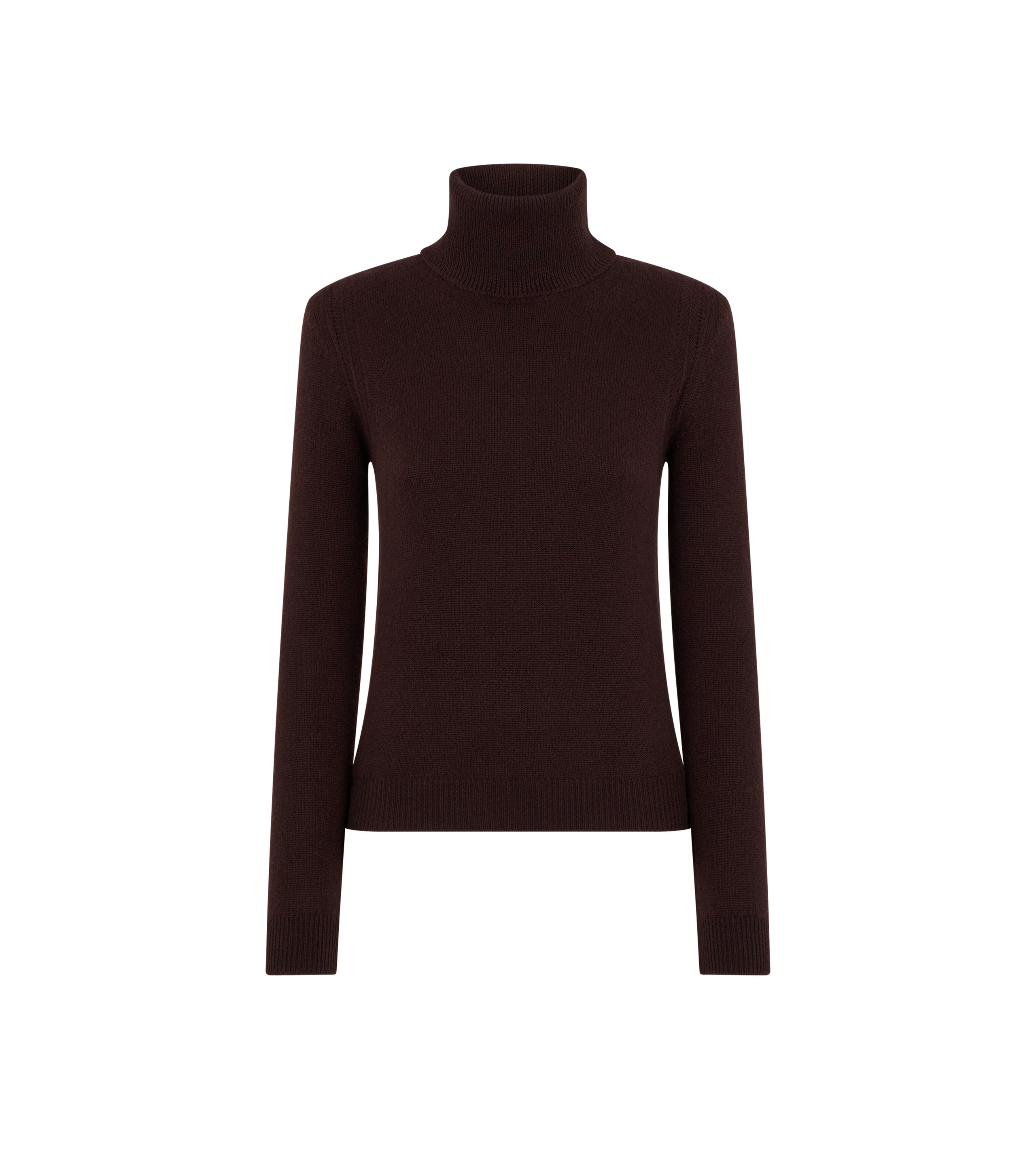 SOFT CASHMERE KNIT TURTLENECK TOP WITH SHOULDER PADS - 1