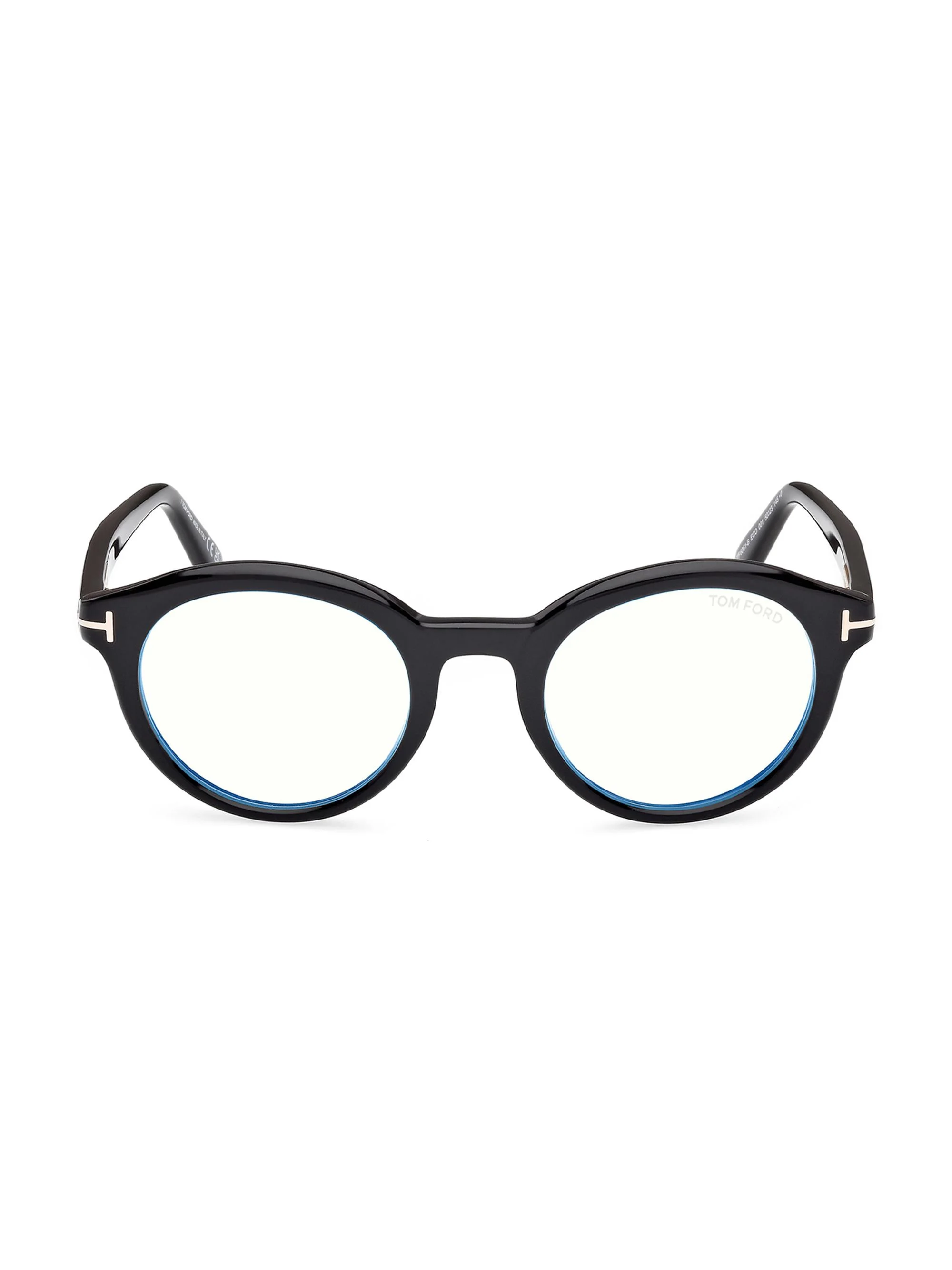Men's 50MM Round Optical Eyeglasses - Shiny Black - 1
