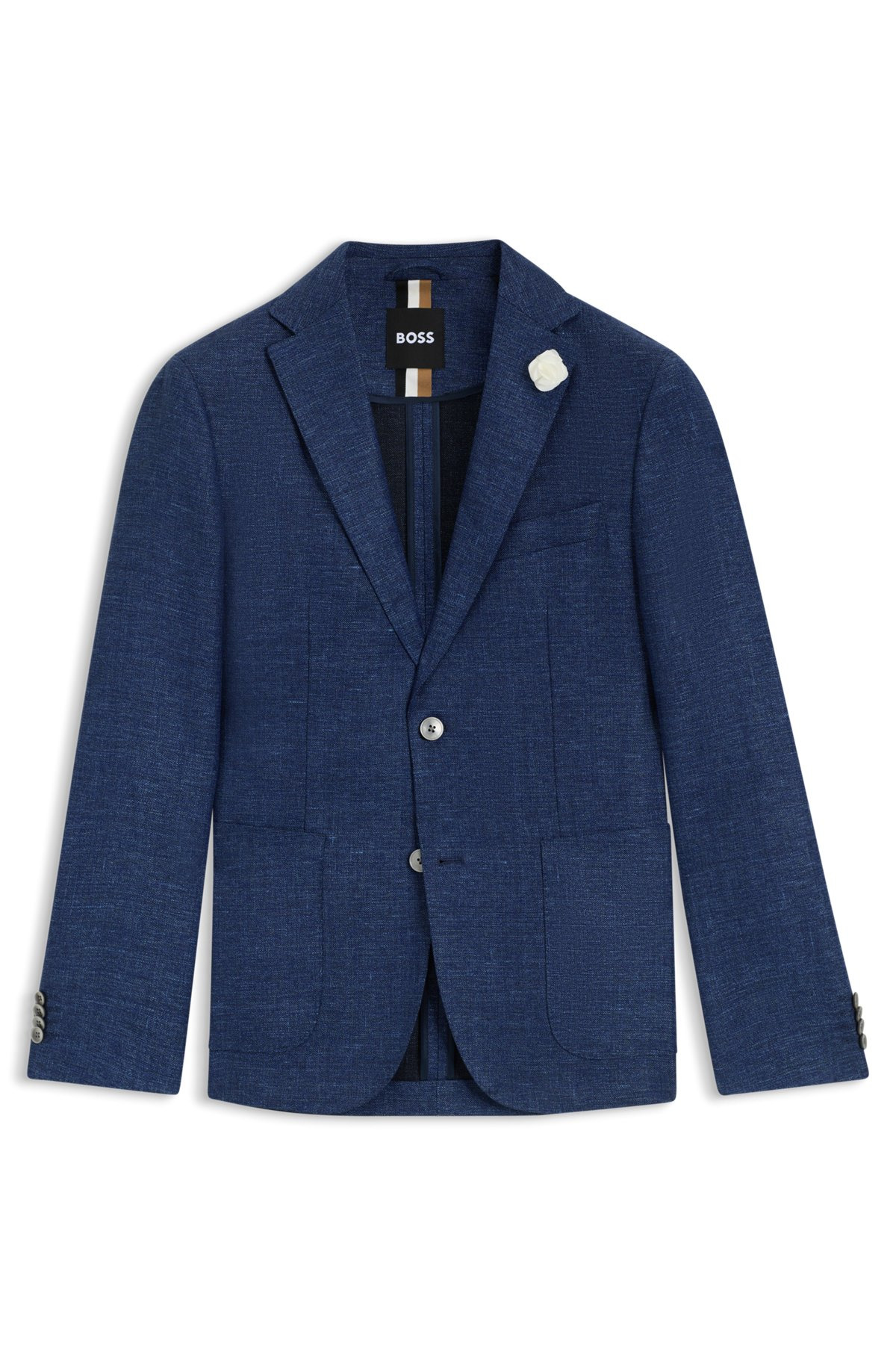 SLIM-FIT BLAZER IN MICRO-PATTERNED FABRIC - 1