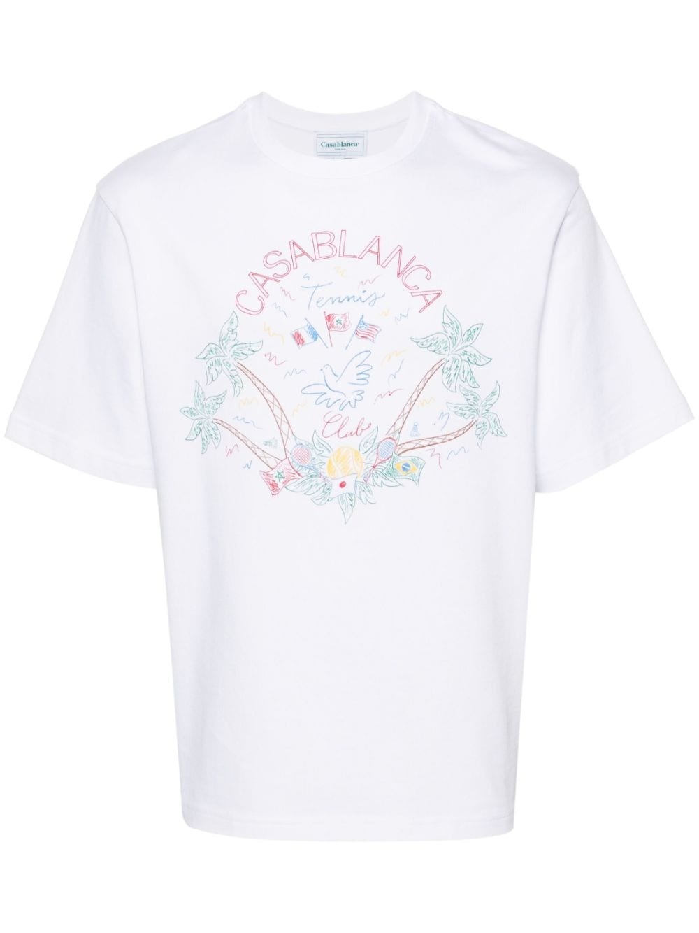 Crayon Tennis-print T-shirt - 1