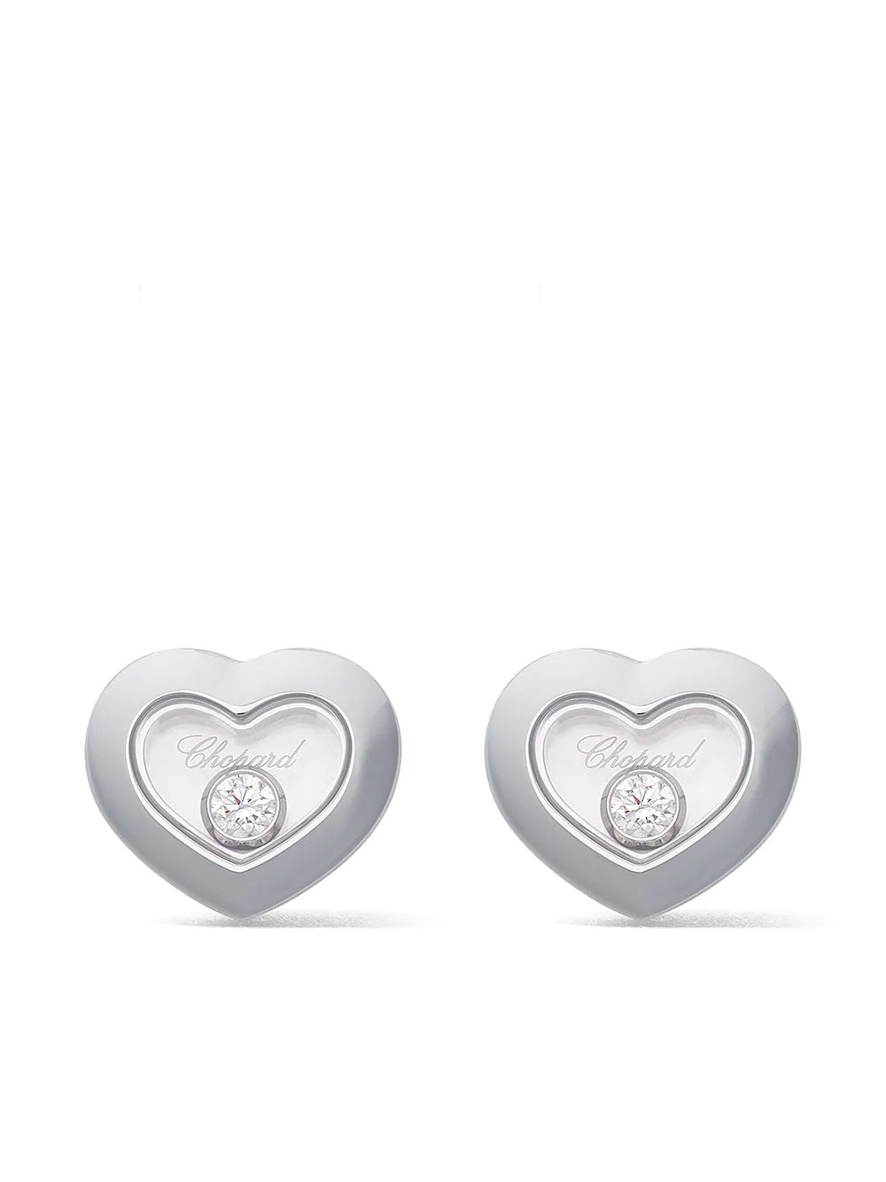 18kt white gold Happy Diamonds Icons ear pins - 1