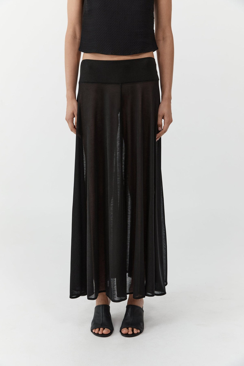 ST. AGNI Fluid Jersey Skirt - Black outlook