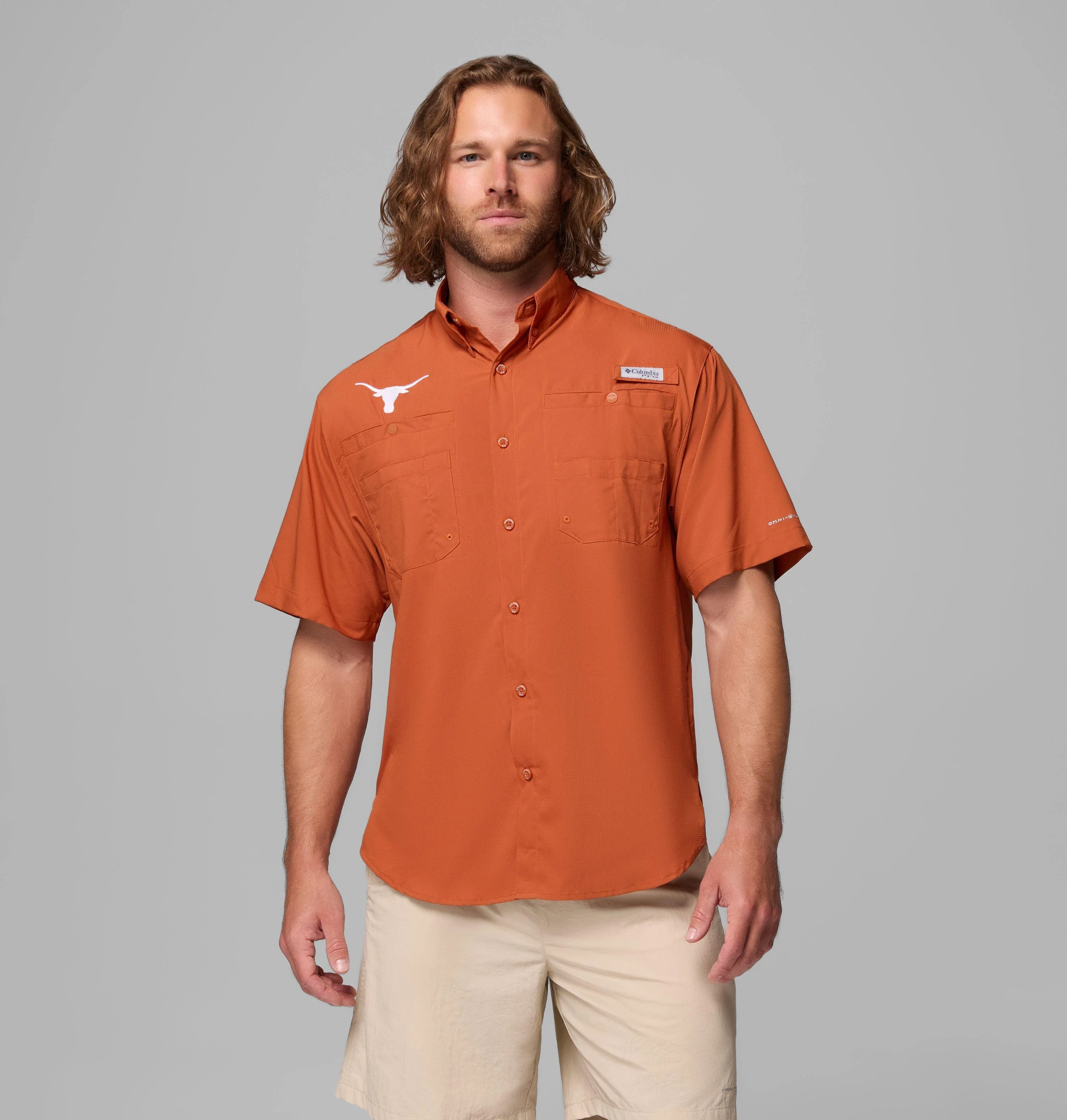 Men's Collegiate PFG Tamiami Short Sleeve Shirt - Texas - 1