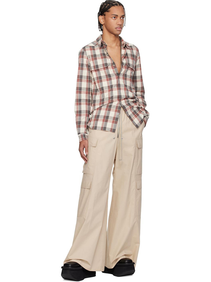 Rick Owens Off-White & Gray Temple Overshirt outlook