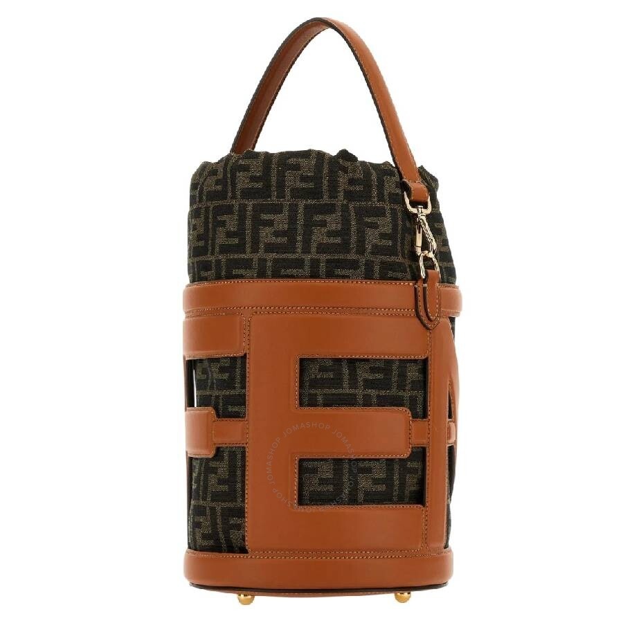 Fendi Embroidered Jacquard Leather Bucket Bag - 2