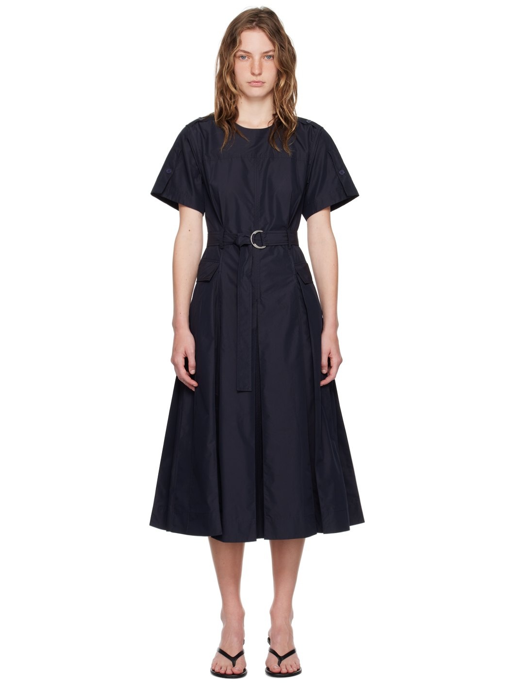 Navy Utility Midi Dress - 1