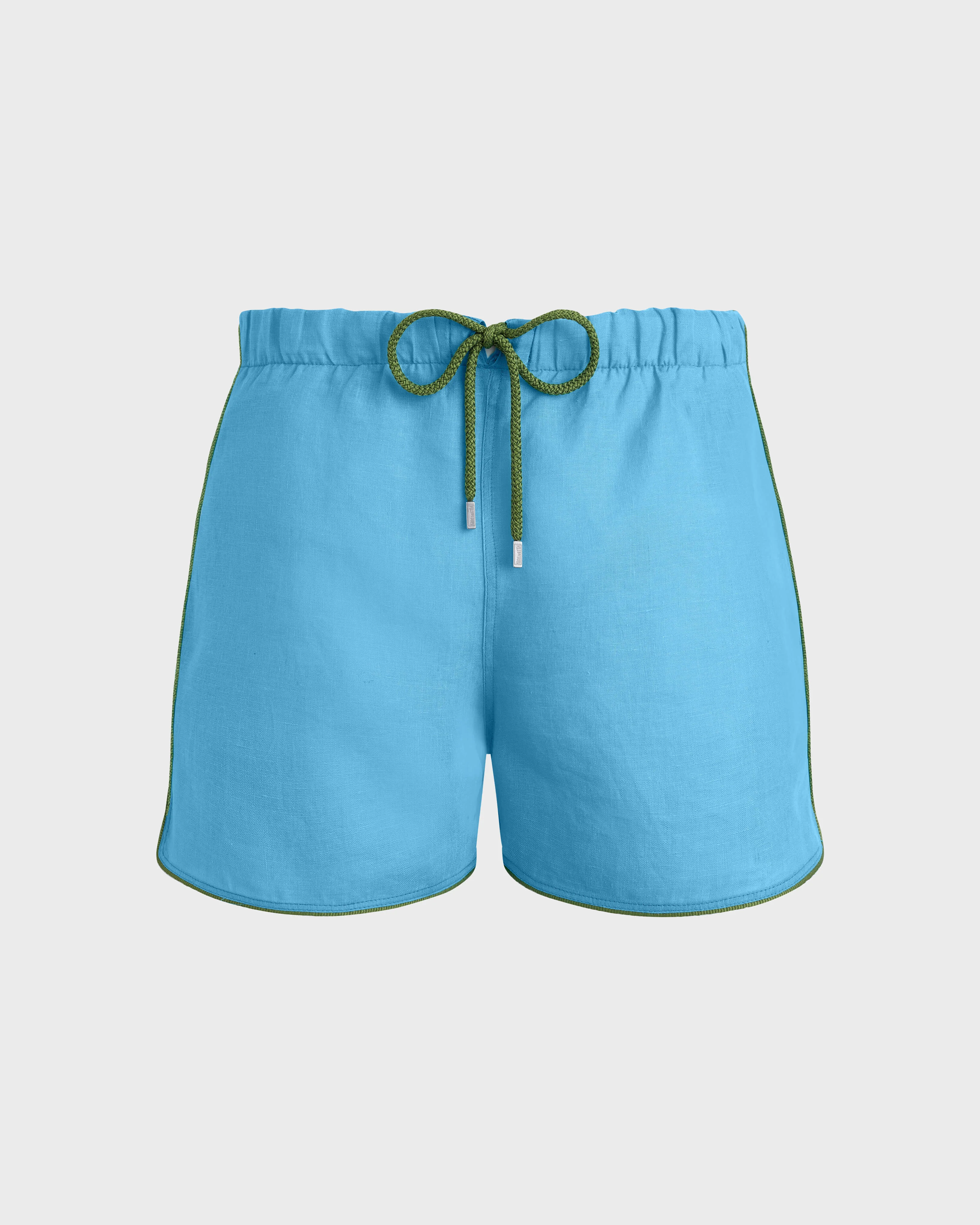 Men Linen Swim Trunks Solid - 1