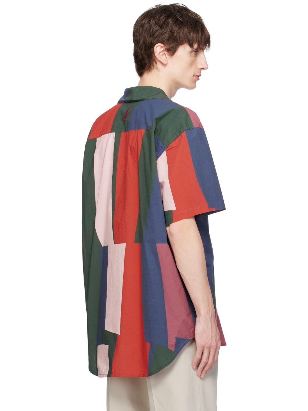 Multicolor Short Sleeve Zip Up Printed Shirt - 3