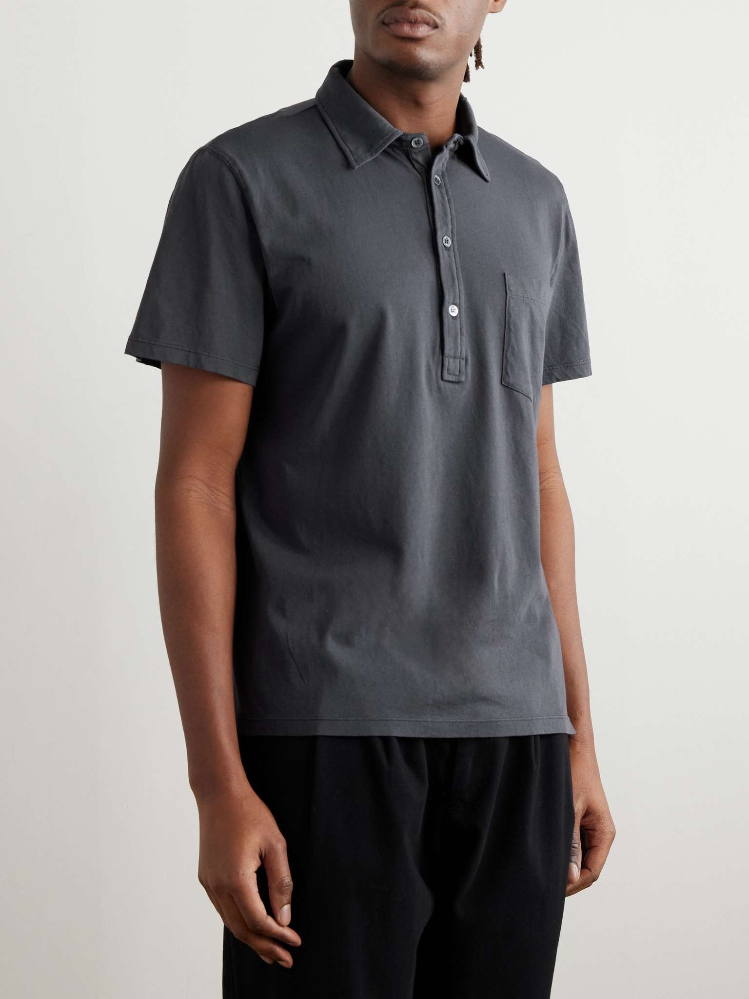 Spilo Garment-Dyed Cotton-Jersey Polo Shirt - 3