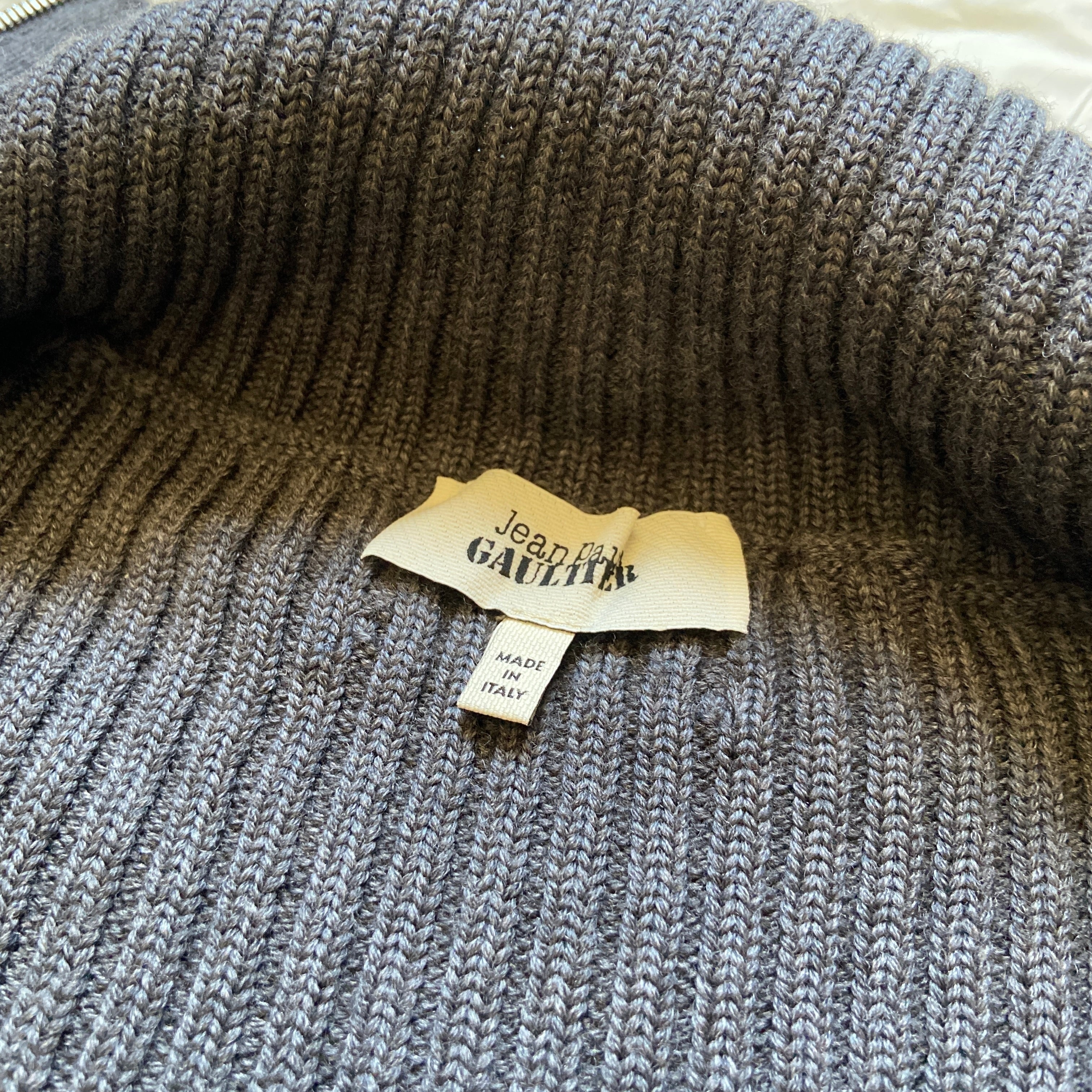 Jean Paul Gaultier Grey knit zip up cardigan XL - 9