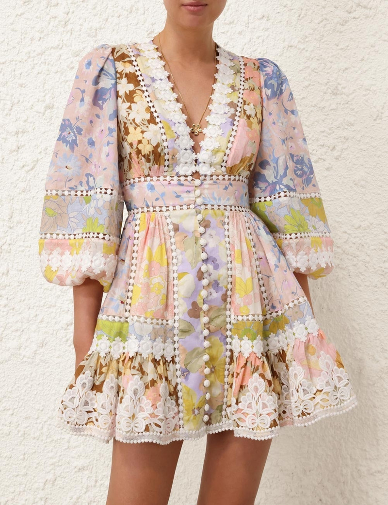Zimmermann POP TRIMMED MINI DRESS - 1532DSS244SPLI | REVERSIBLE
