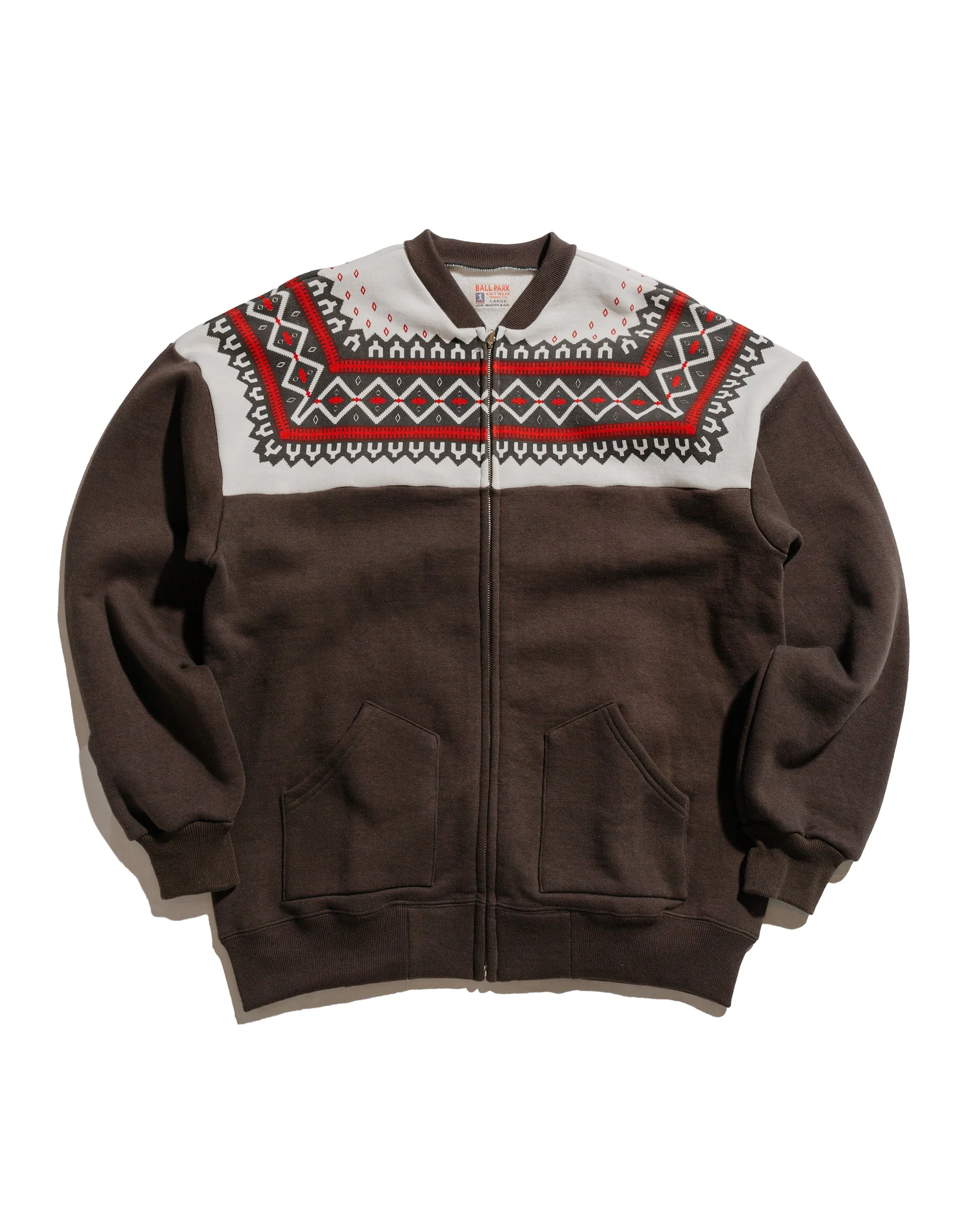 The Real McCoy’s MC24112 Printed Snow Pattern F/Z Sweatshirt Charcoal - 1