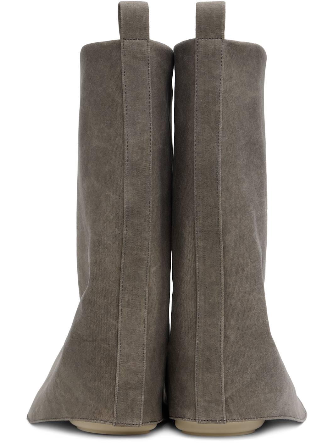 Taupe Low Fetish Boots - 2