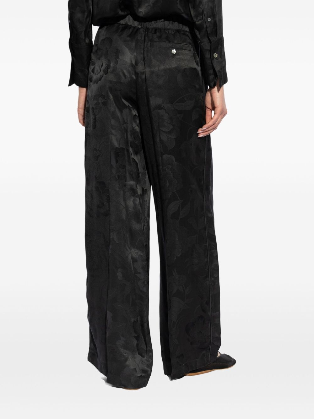 silk-blend straight pants - 4