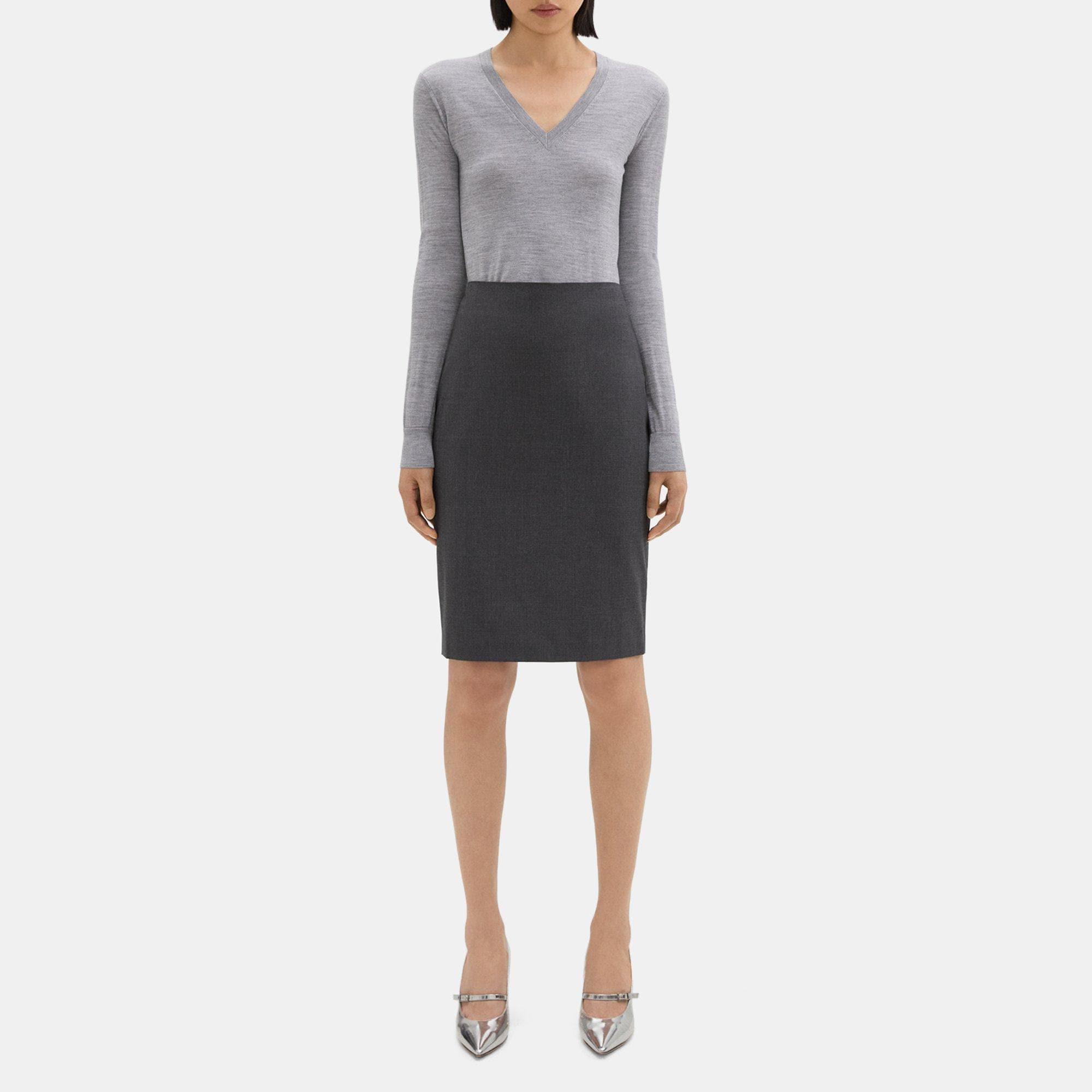 Pencil Skirt in Stretch Wool - 2