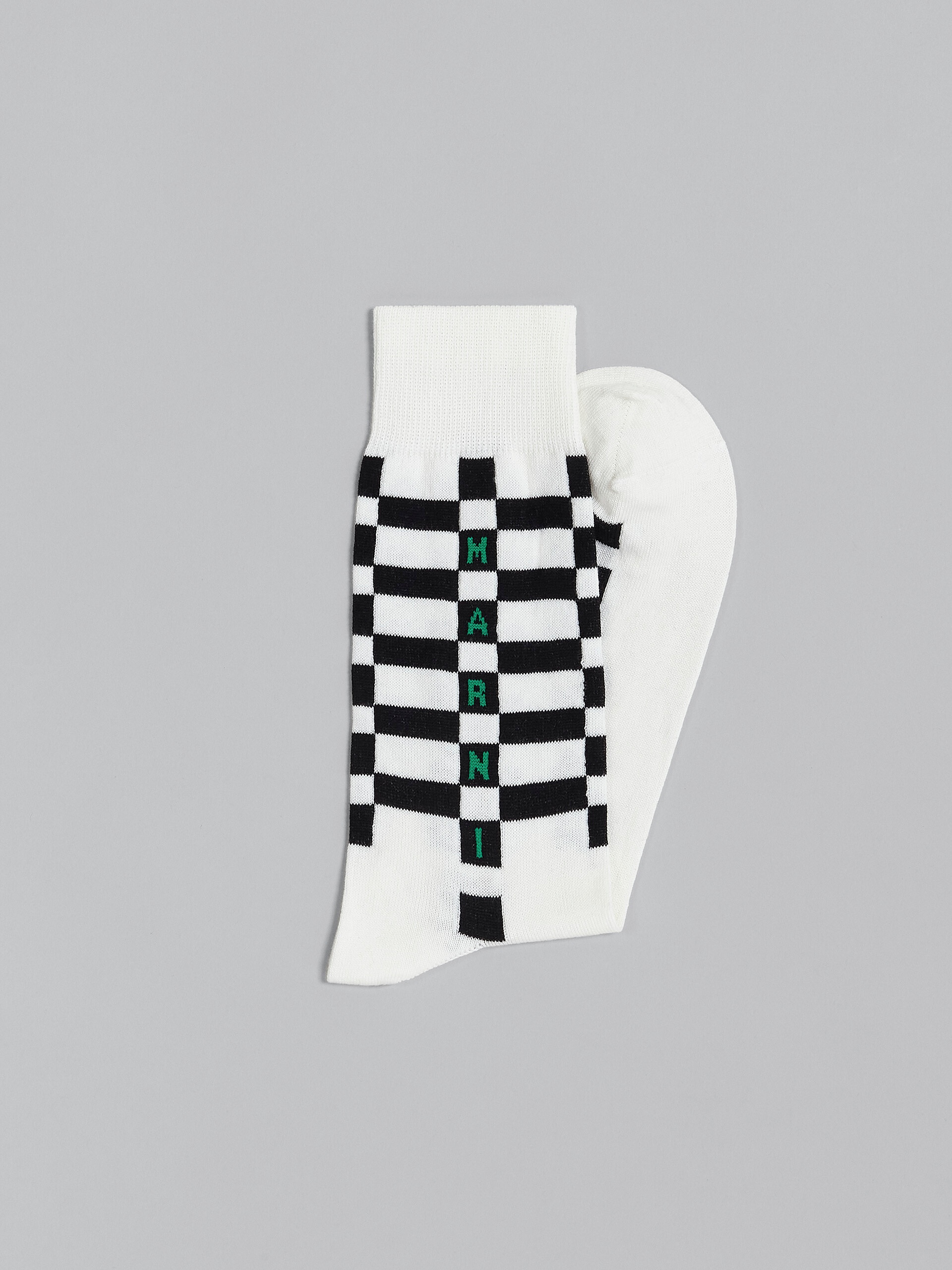 WHITE COTTON AND NYLON SOCKS - 2