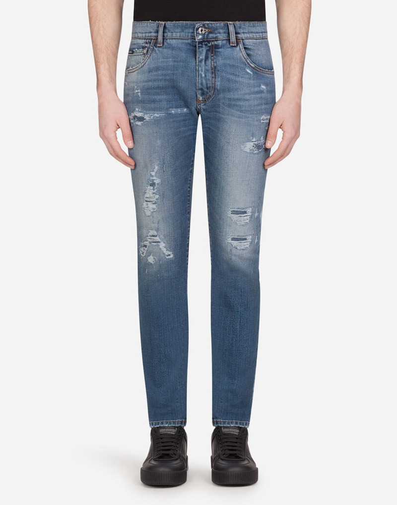 Slim-fit stretch jeans with patch 1
