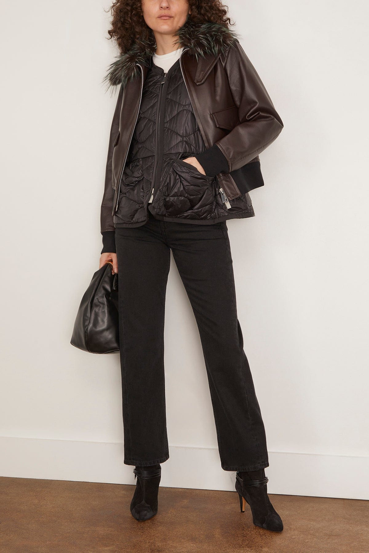 Leather Blouson in Brown - 2