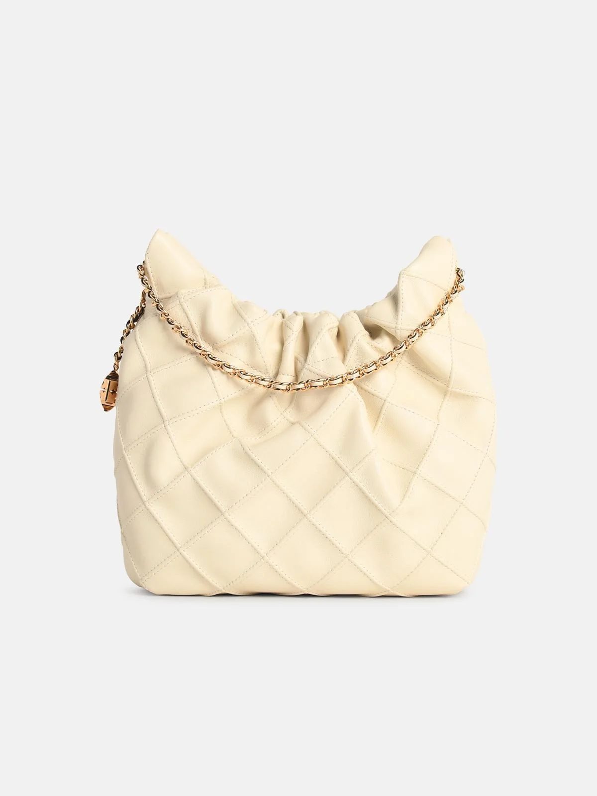'FLEMING' CREAM LEATHER MINI BAG - 1