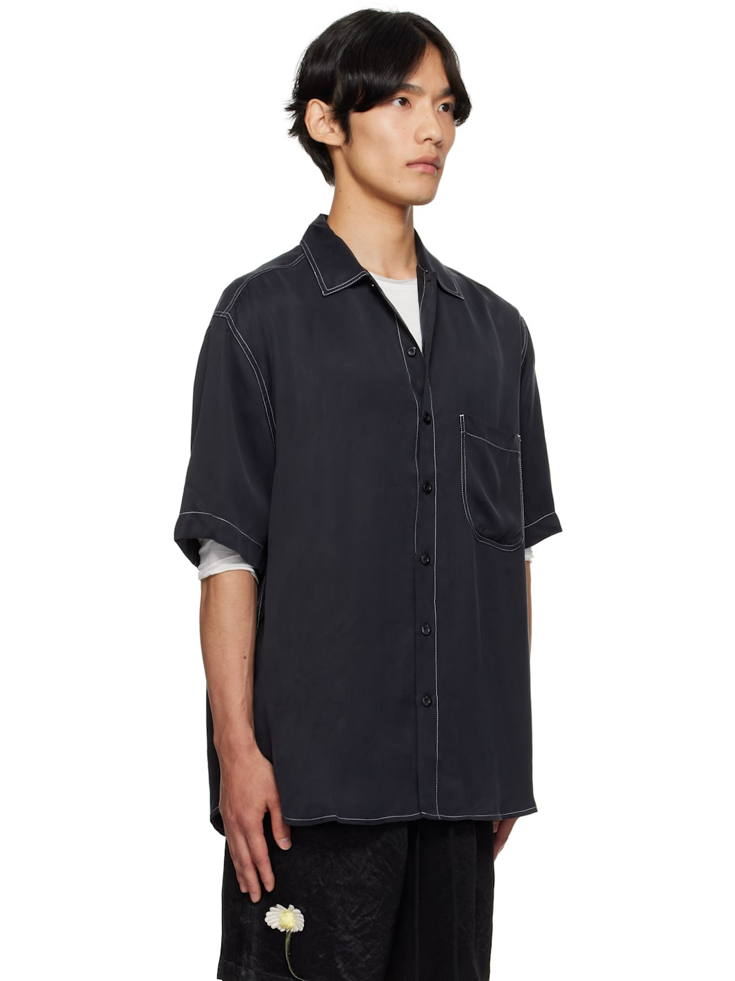 Black S/S Oversized Shirt - 2