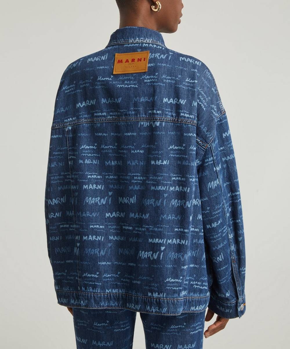 Marni Oversized Mega Marni Motif Denim Jacket | REVERSIBLE