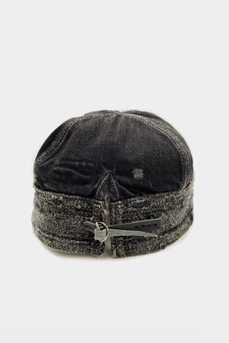 Kapital 11.5oz BLKxBLK Denim The Old Man And The Sea Cap (Crash Remake) outlook
