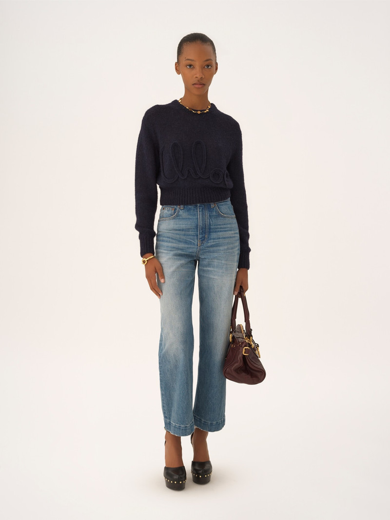 Chloé LOGO SWEATER IN ALPACA WOOL & SILK KNIT outlook