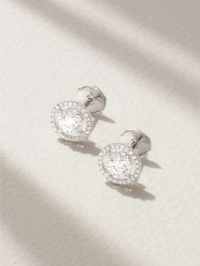 Aura Solitaire Platinum Diamond Earrings 1