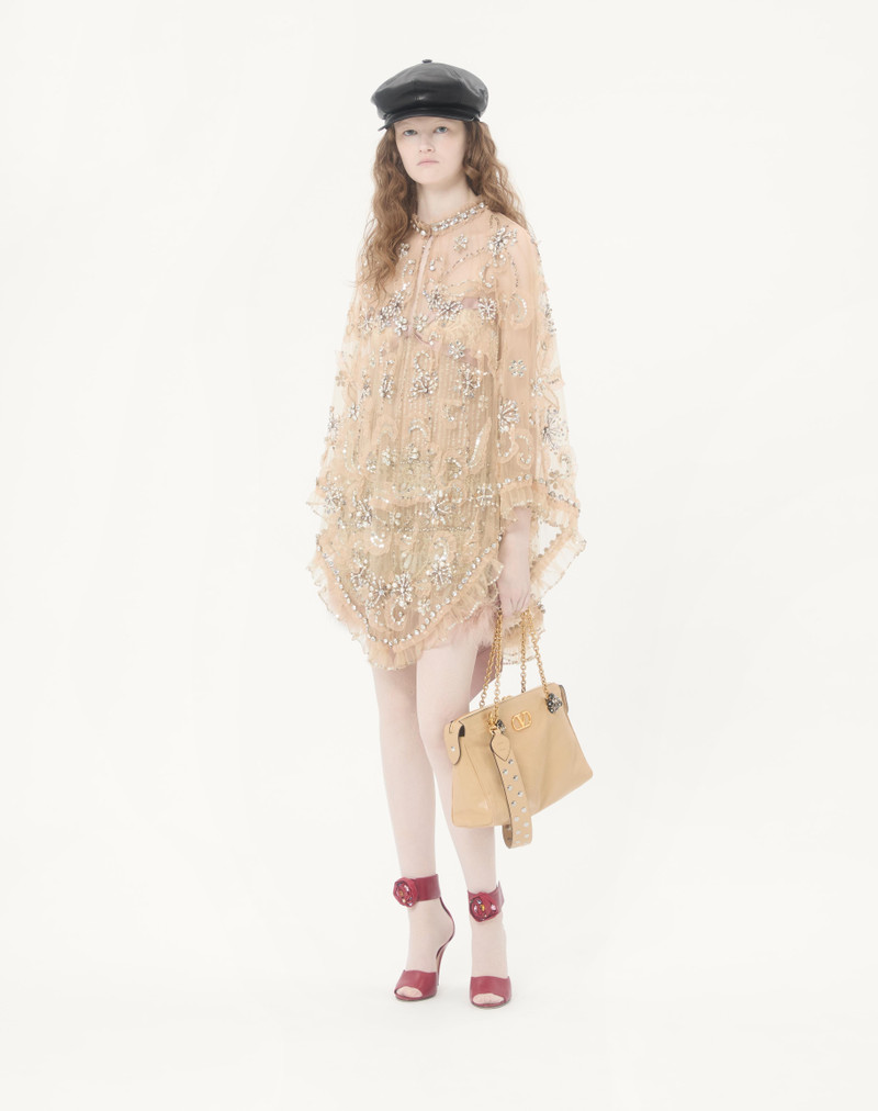 Valentino TULLE ILLUSIONE EMBROIDERED SHORT DRESS outlook