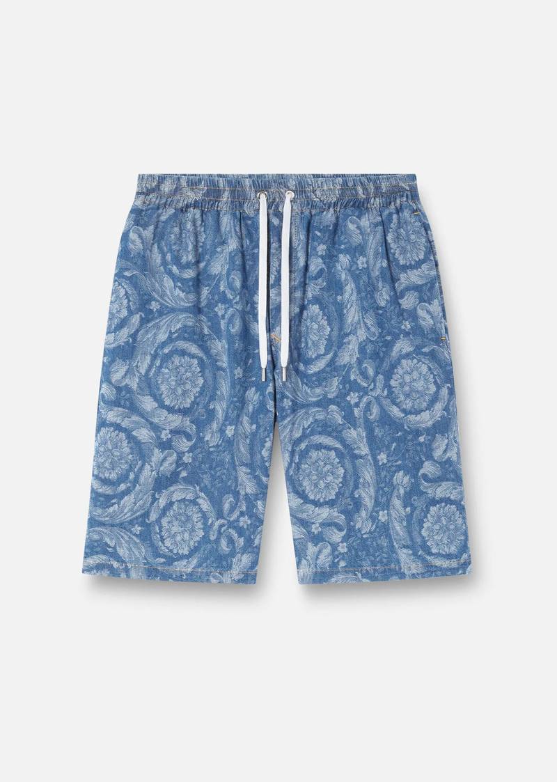 Barocco Silhouette Denim Shorts 1