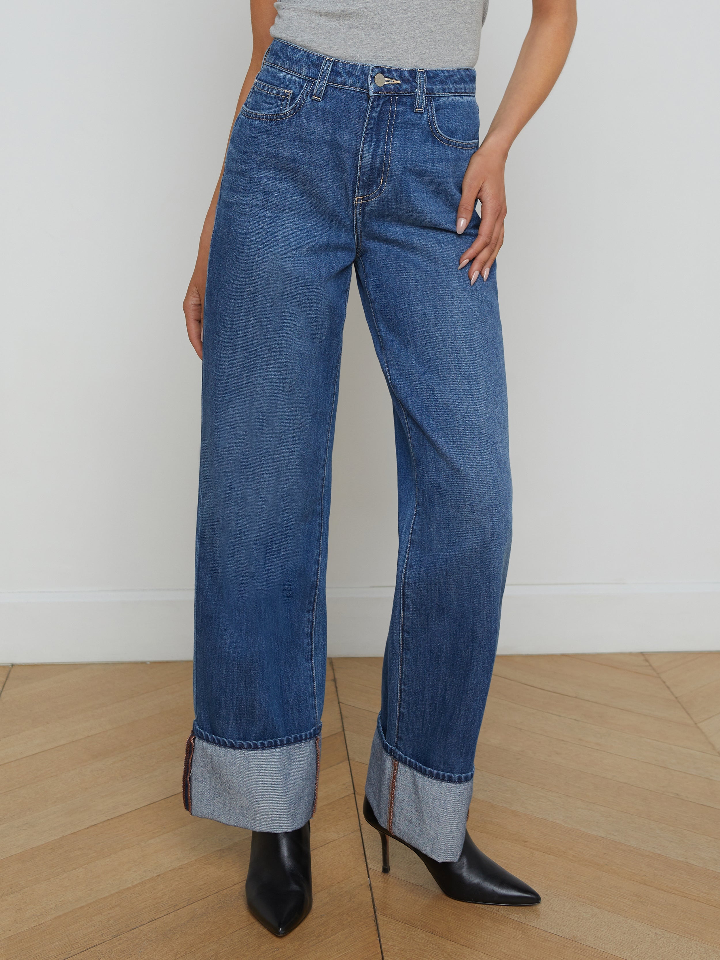 Miley Cuffed Wide-Leg Jean - 3