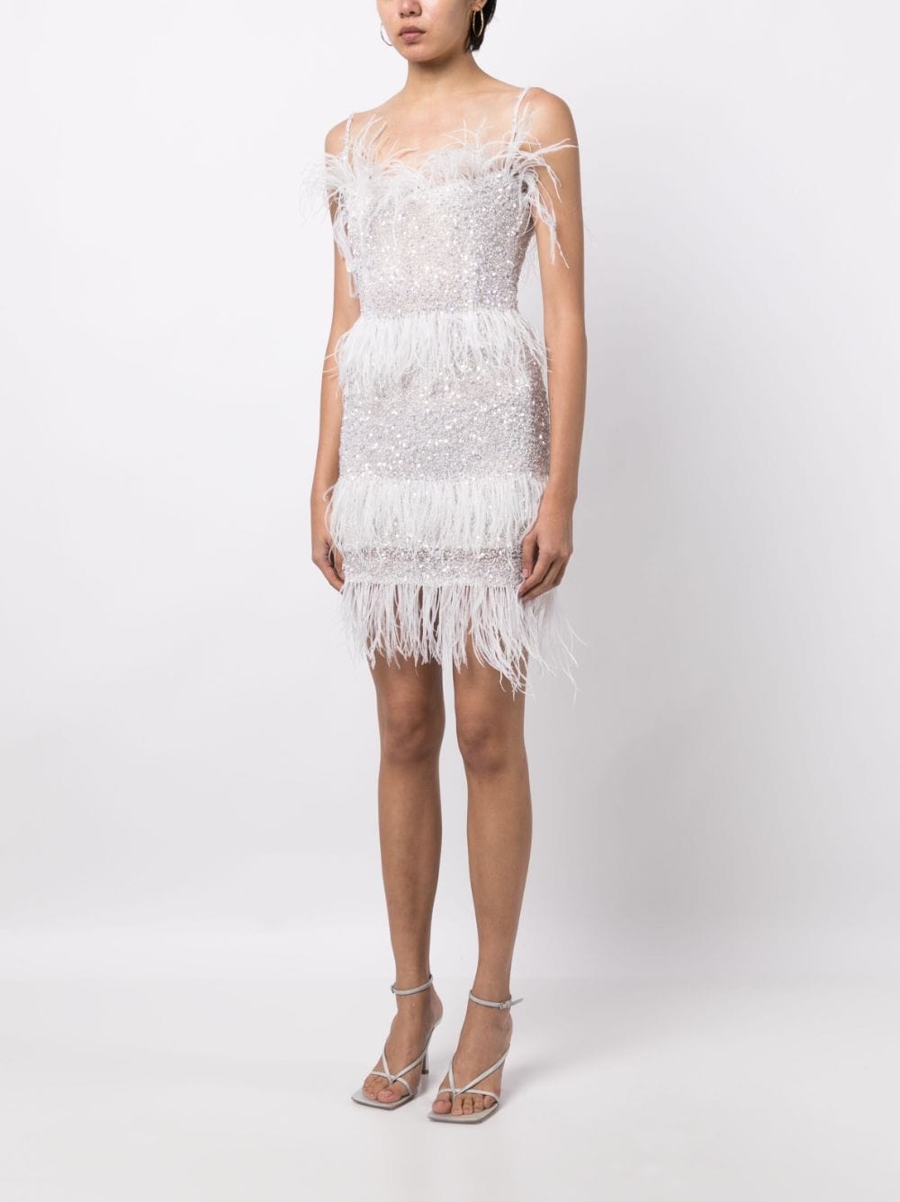 Frenchy sequin-embellished feather minidress - 3