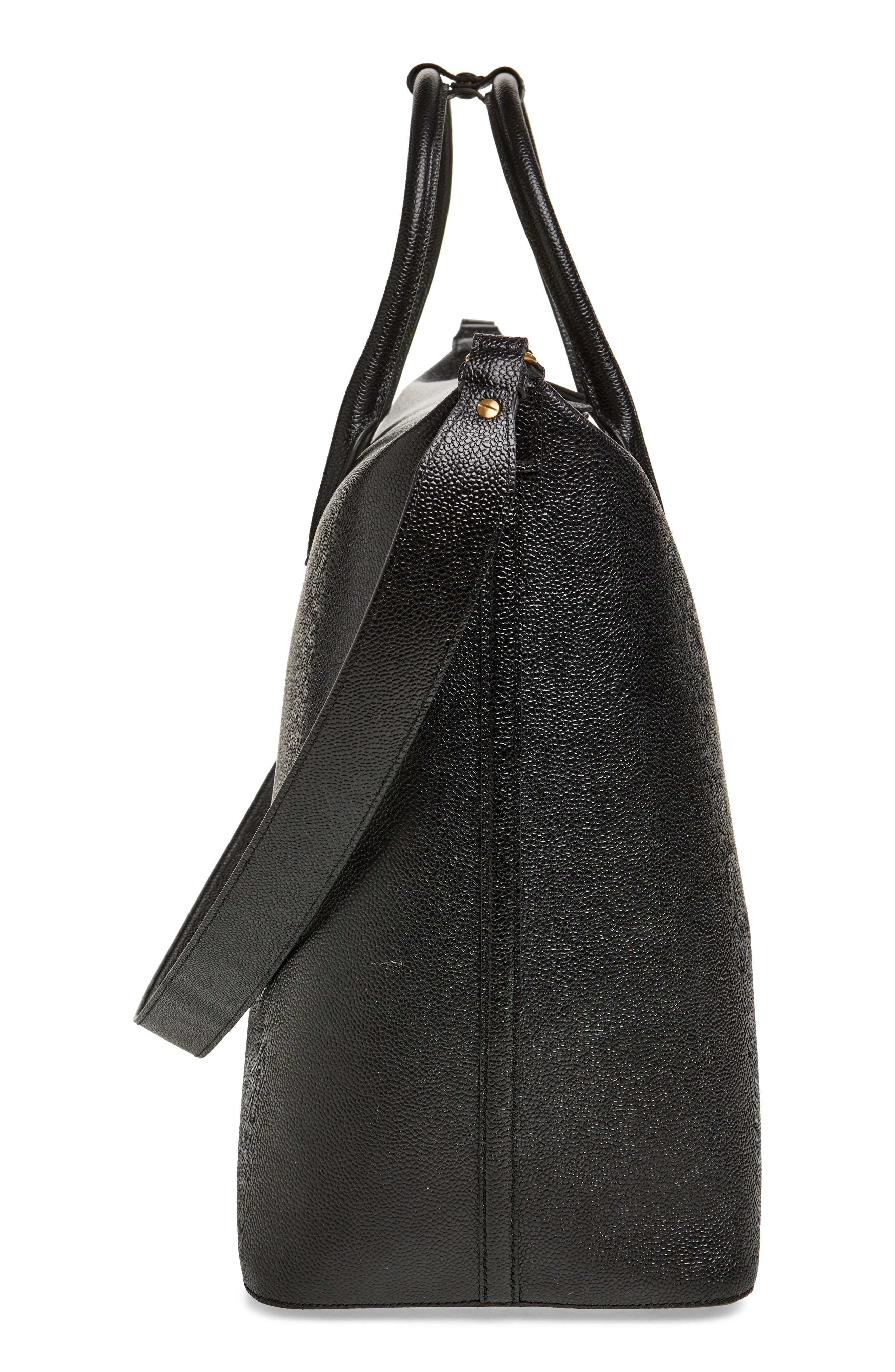 Thom Browne RWB Stripe Leather Duffle Bag in Black at Nordstrom - 6