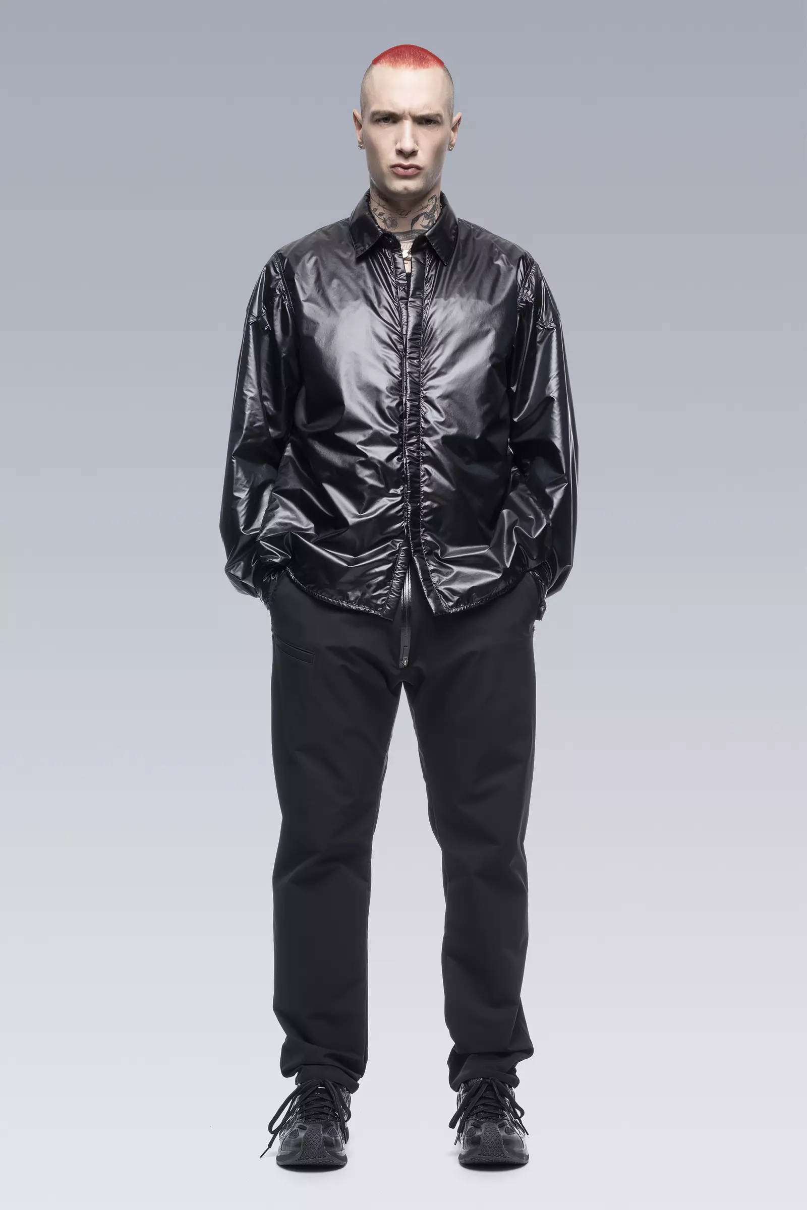 LA10-PX HD Nylon Polartec® Alpha® Press Button Shirt Jacket Black - 22