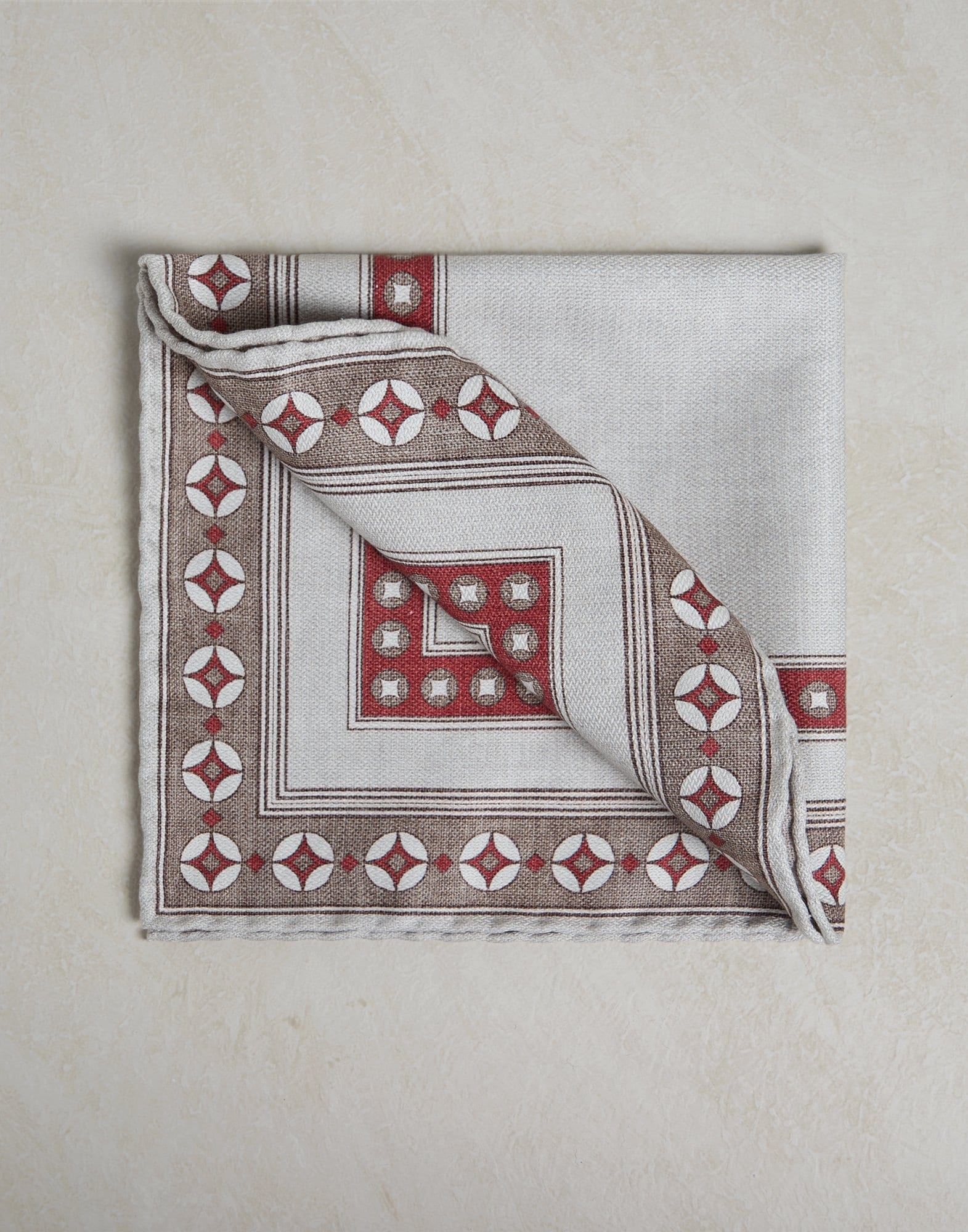 Silk double border pocket square - 1