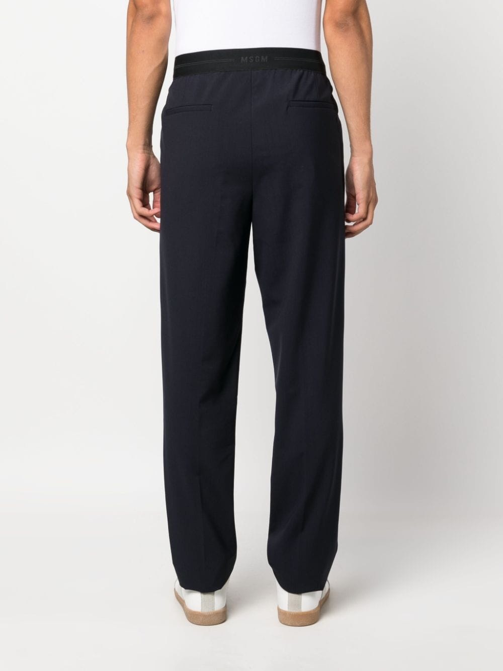 logo-waistband straight-leg trousers - 4