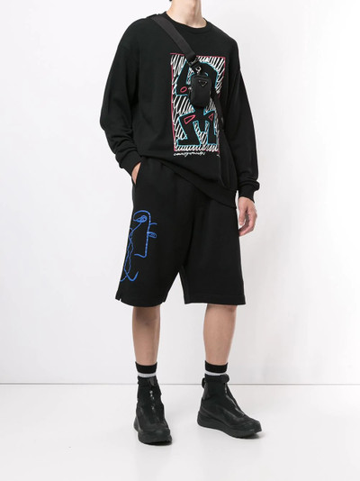 Marcelo Burlon County Of Milan faces-print drawstring shorts outlook