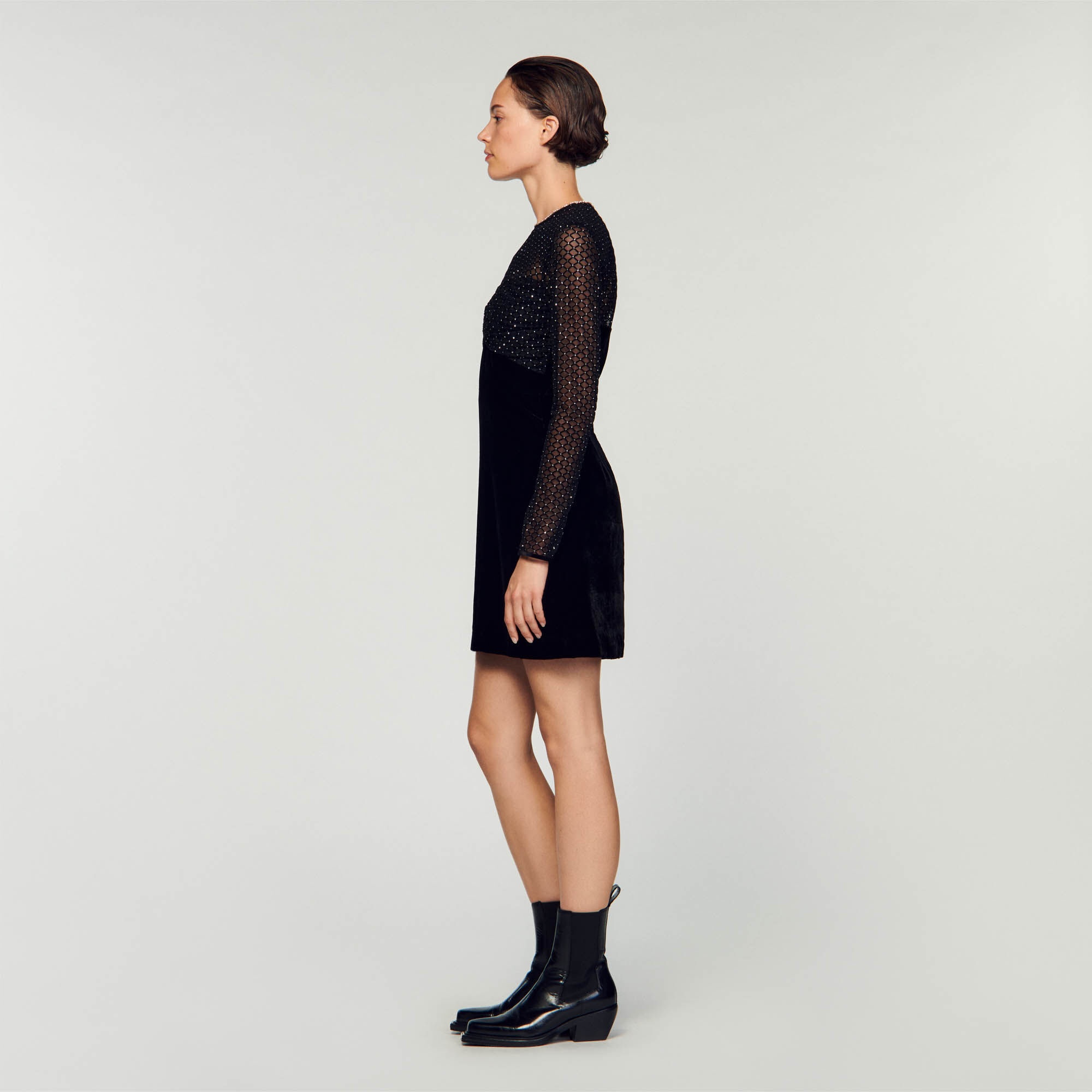 VELVET AND RHINESTONE DRESS - 7