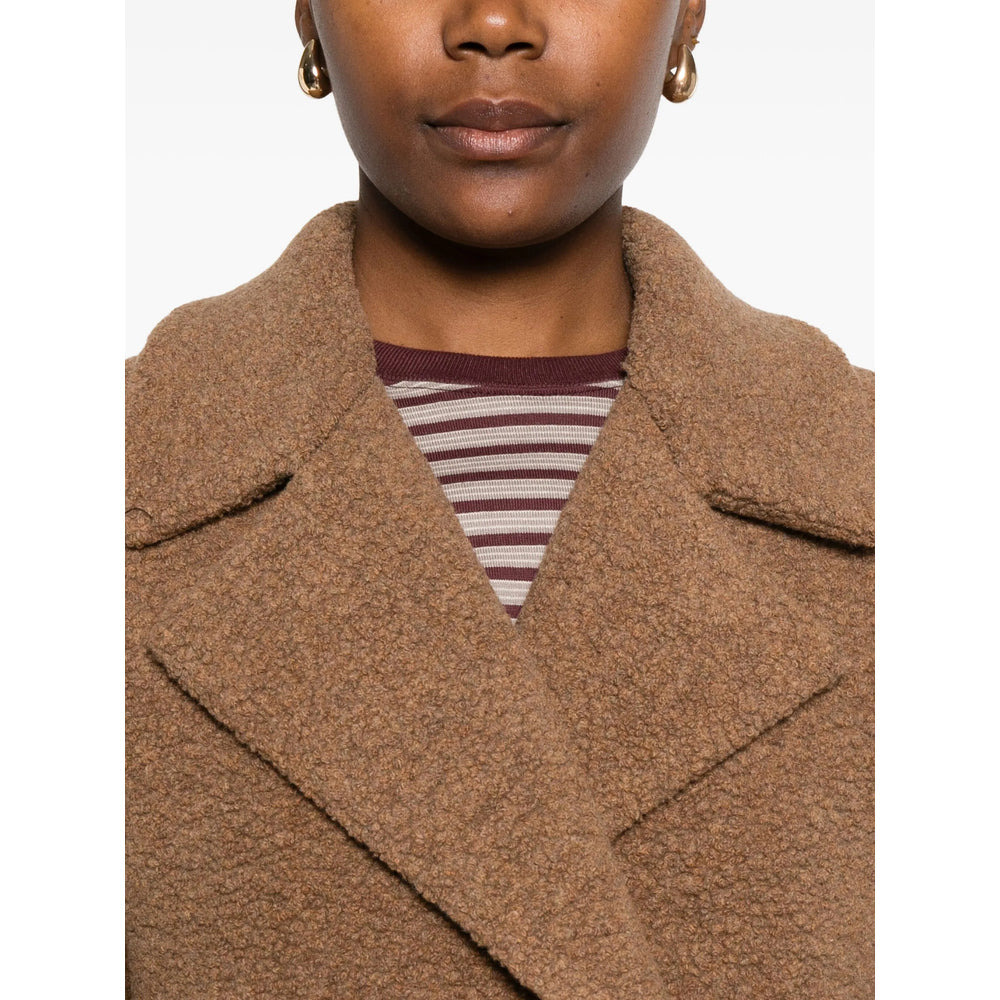 Harris Wharf London Brown Coats - Double Breasted & Peacoats Women - 2